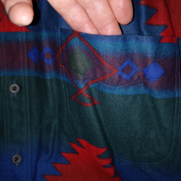 🆕Woolrich | VINTAGE deadstock Aztec Western Print Ranch Wear Shirt Size Medium - Picture 11 of 14